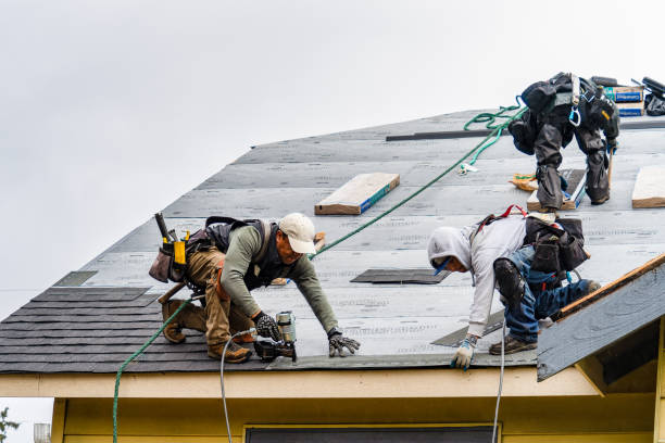 Professional Gutter Installation technician working in New Waverly, TX